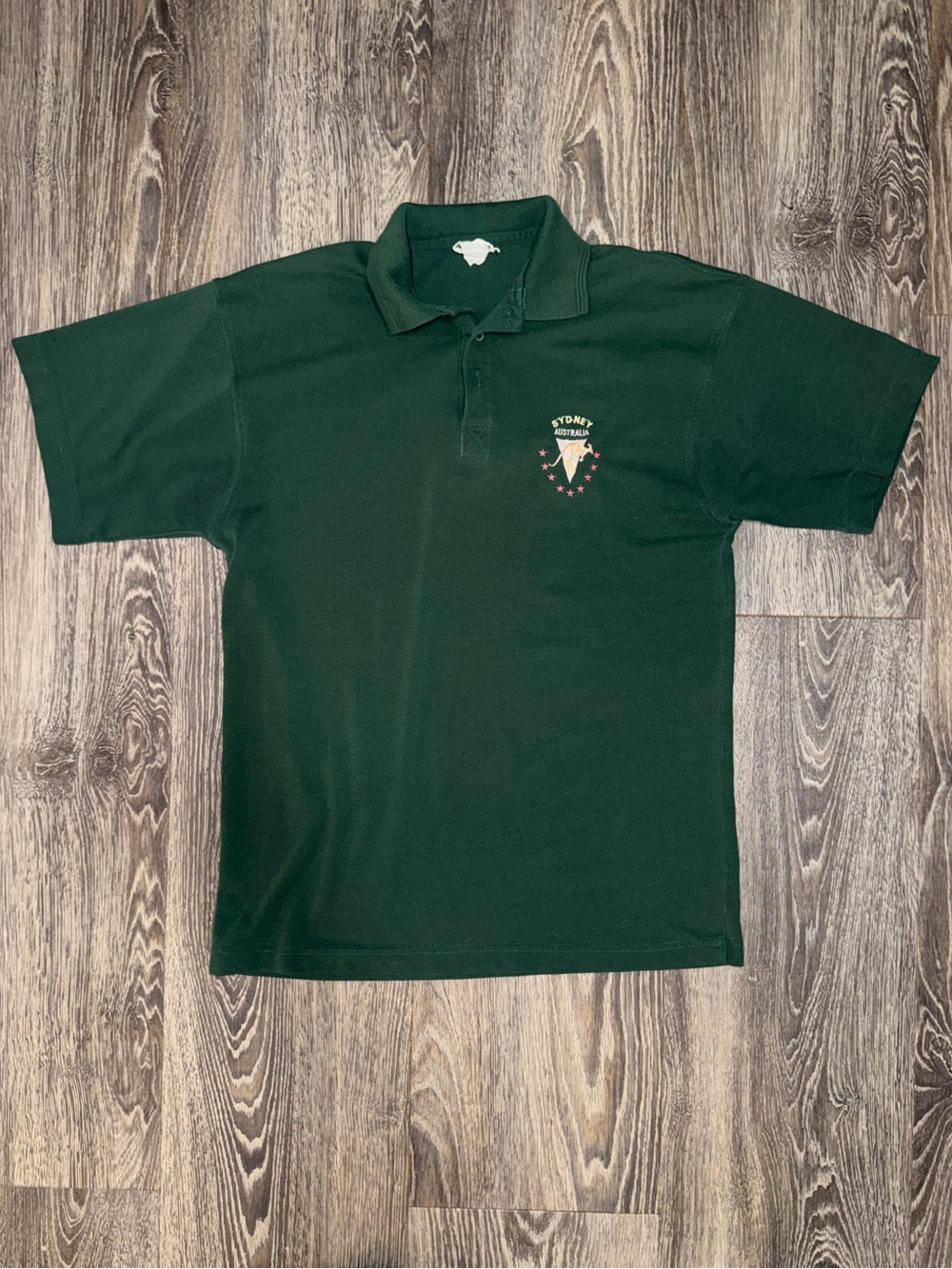 Vintage Sydney Australia Dark Green Polo Shirt Men’s Large